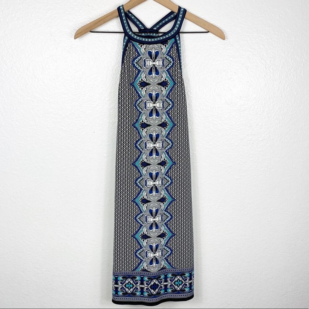 Max Studio Blue Women Sleeveless Dress Sma…